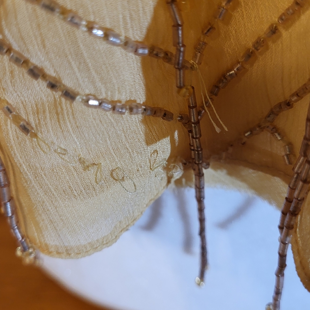 FREE PEOPLE Gorgeous  Yellow/ Gold Beaded Spaghetti Women's Top - Picture 7 of 9